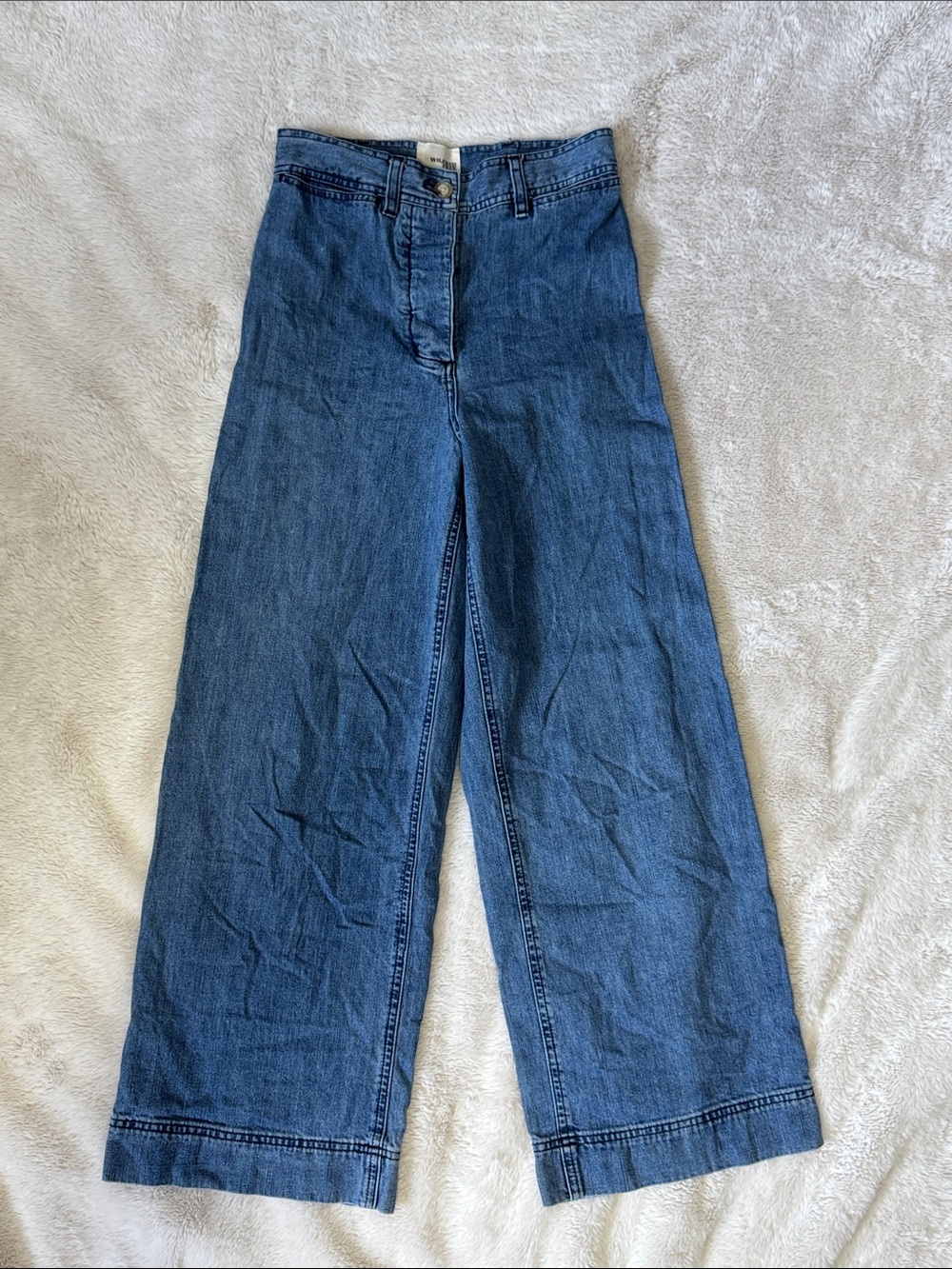 Aritzia Wilfred High Ride Wide Leg Denim Trousers Size 2